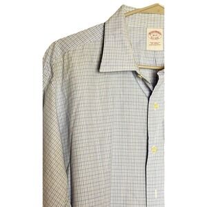 Brooks Brothers Men's XL 1818 Non-Iron Blue Plaid Button Down Shirt 18-37